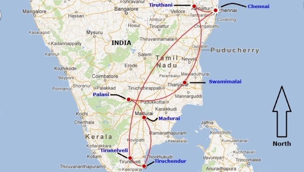 Arupadai Veedu Map